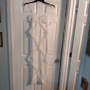 Elegant White Ruffle Dress